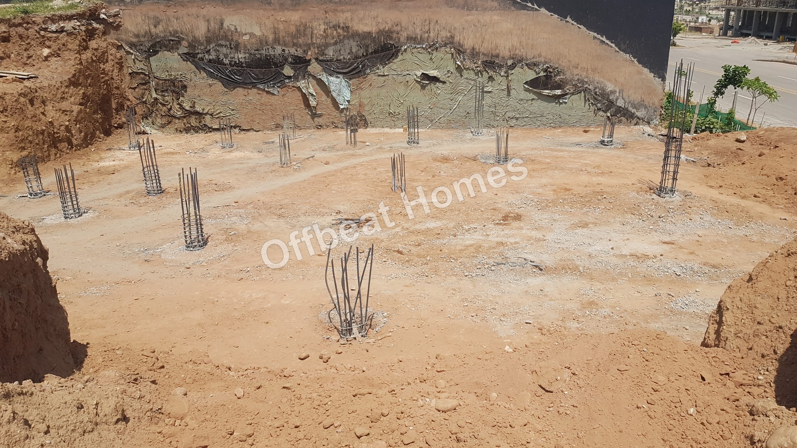 Completed piling foundation