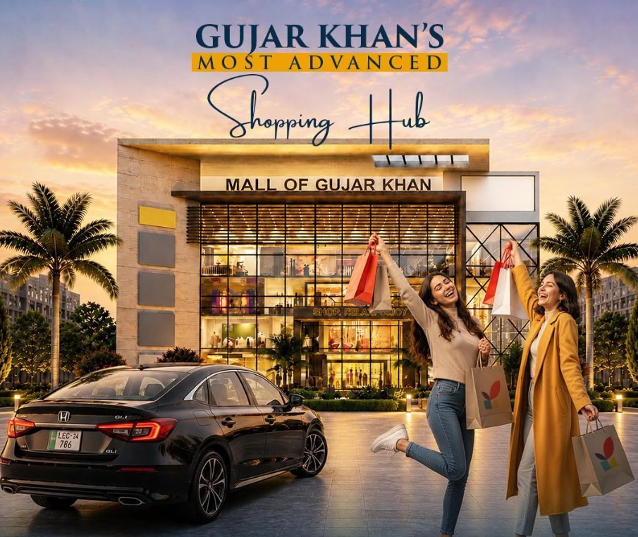 Interior structural layout and wide corridors of Mall of Gujar Khan