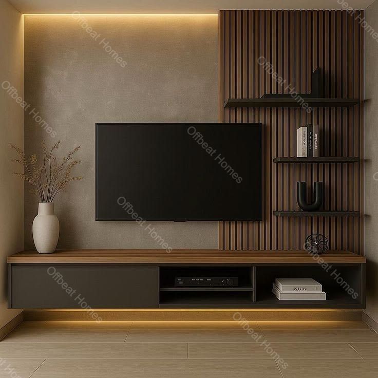 Wooden TV Wall Wooden TV Wall construction project