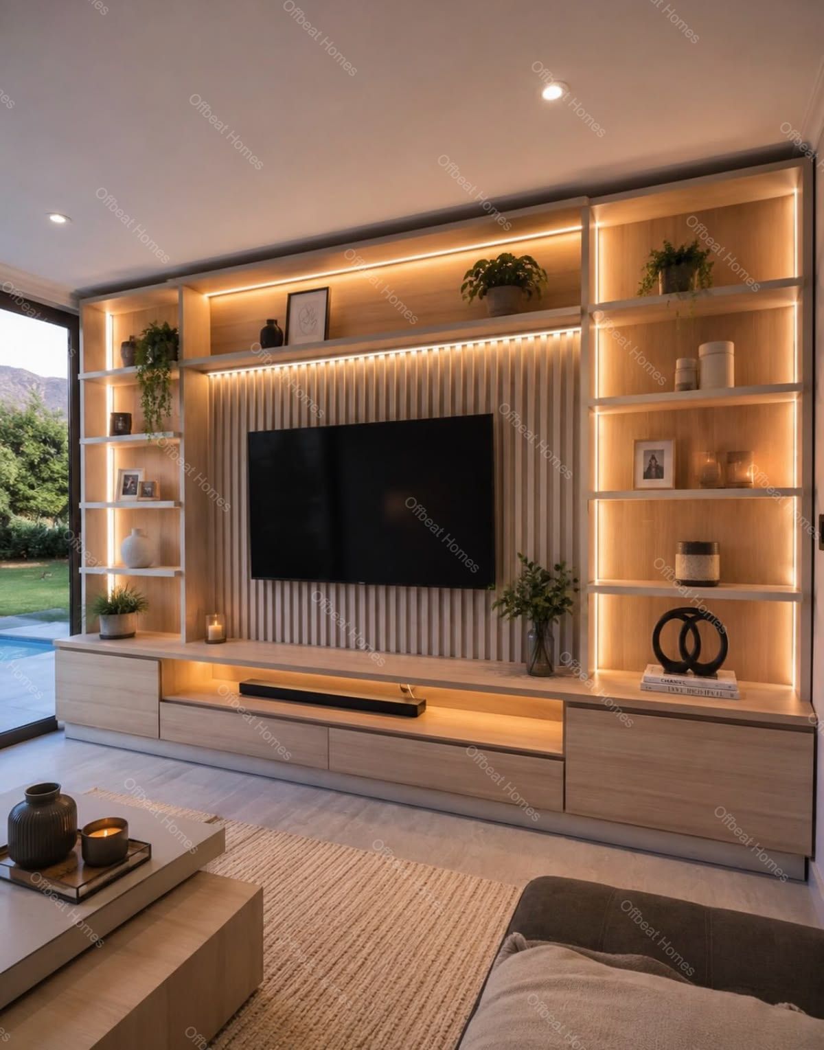Entertainment Wall Design Entertainment Wall Design by Offbeat Homes