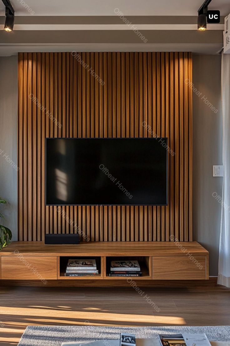 Wooden Media Wall Islamabad Wooden Media Wall Islamabad with premium veneer finish