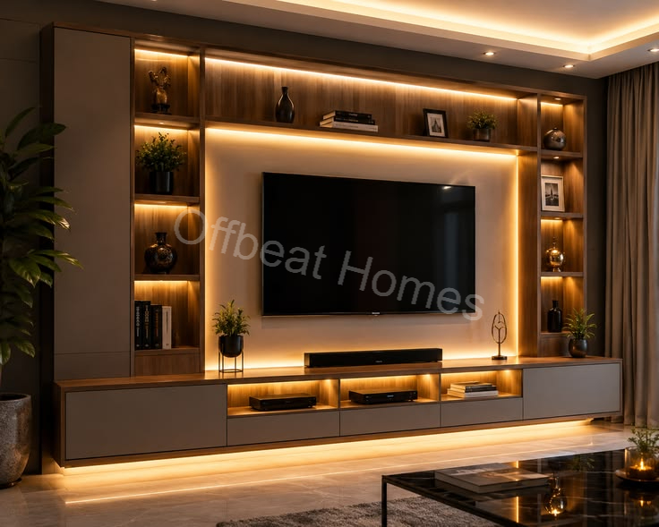Wooden Media Wall Islamabad